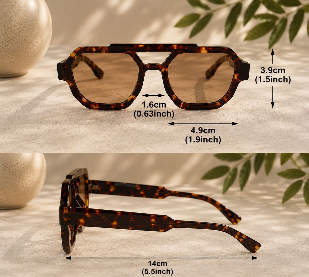 Elegante Braune Sonnenbrille im Modern Vintage Stil mit Braunen Gläsern
