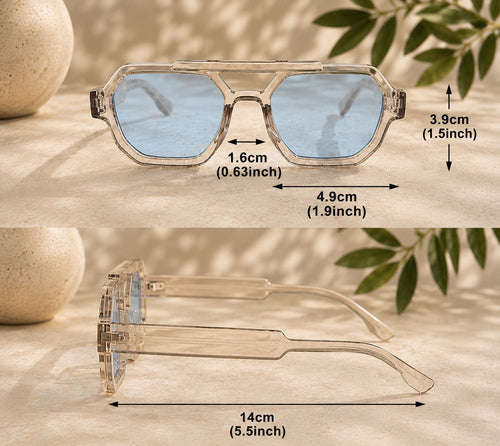 Elegante Sonnenbrille in Modern Vintage Stil mit Hellen Gläsern
