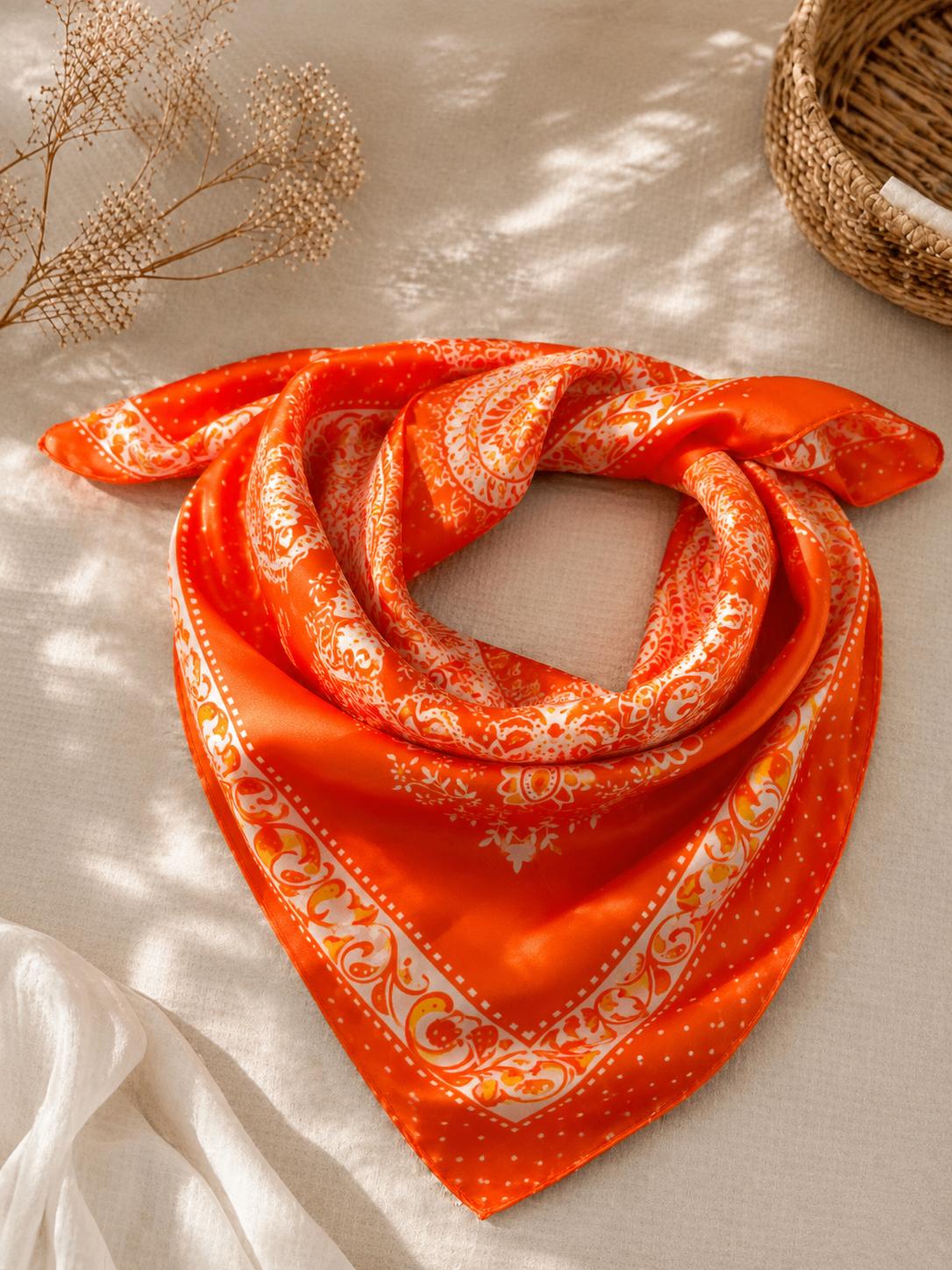 Elegantes Tuch in Korallenrot